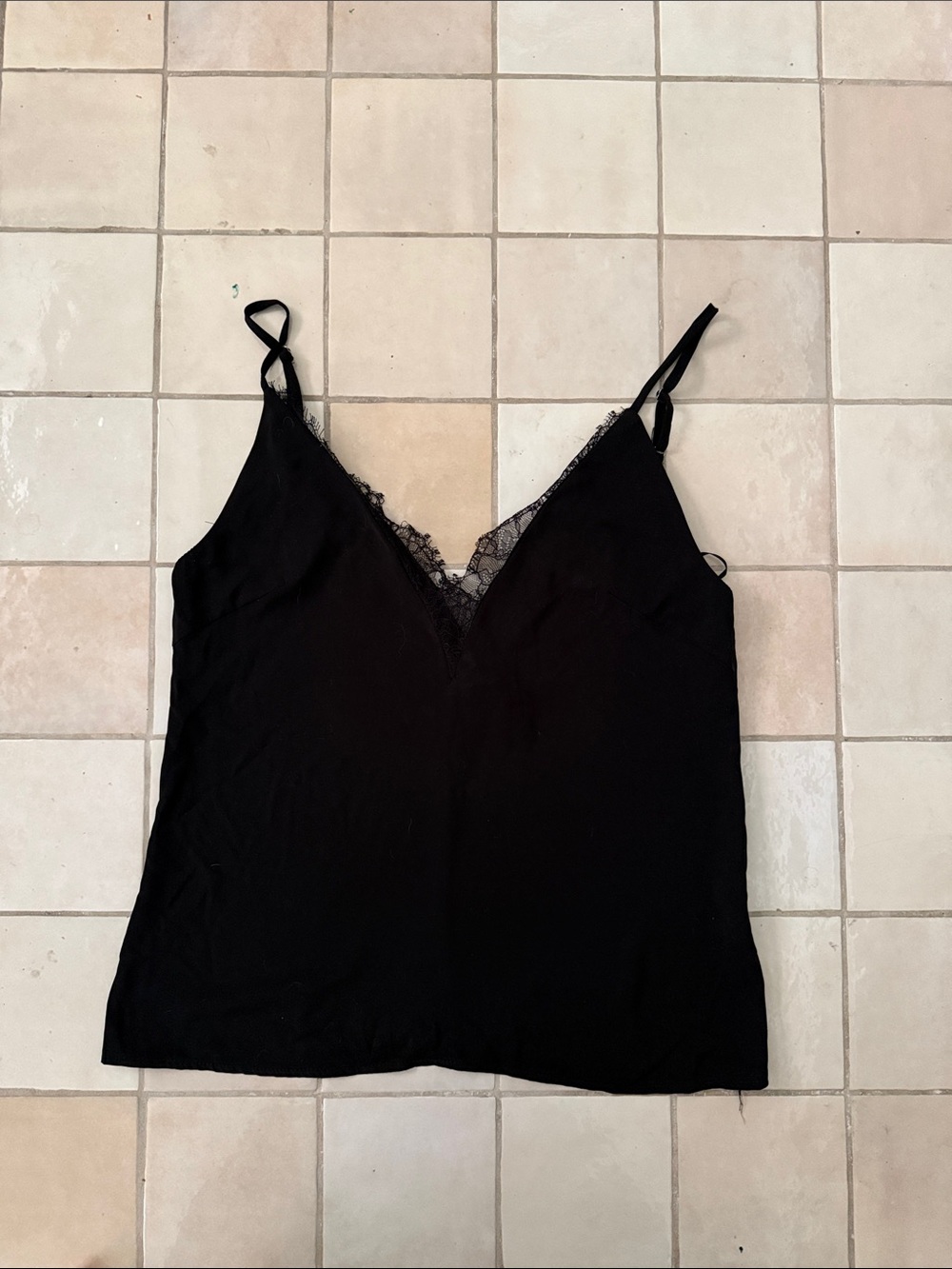 Loavies Black Lace V-Neck Camisole with Adjustable Straps